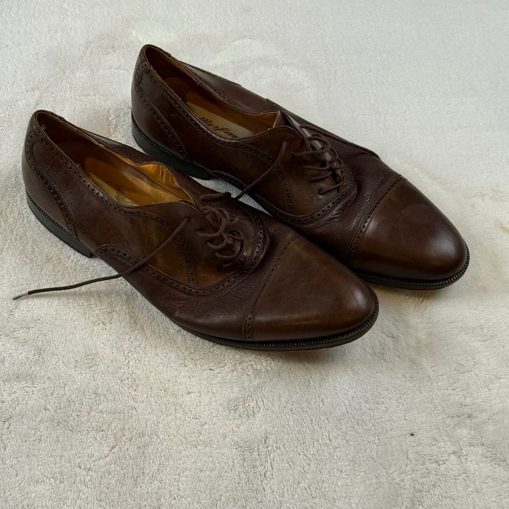 Mezlan Florence Wingtip Oxford Shoes‎ Men's 11.5 B Brown Leather Made in Spain